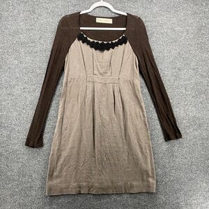Graham and Spencer Dress Womens M‎ Brown Wool Blend Shift Peasant Boho Farm
